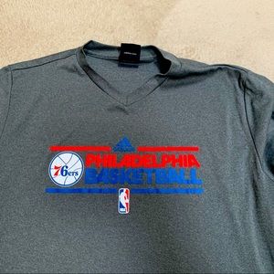 Adidas XL Philadelphia 76ers dry fit vneck shirt